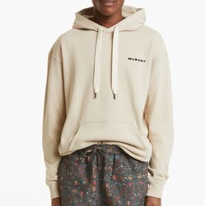 Isabel Marant Marcello Cotton Blend Men’s Pullover Hoodie Sweatshirt in Beige S